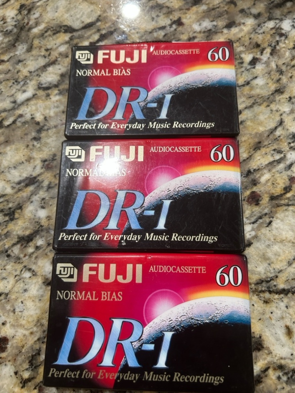 Fuji DR-I 60minute Audio Cassette Tape w/Normal Bias -Lot of 3